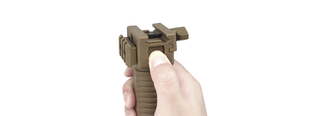 Tactical Vertical Bi-Pod Grip (Color: Tan) - Click Image to Close