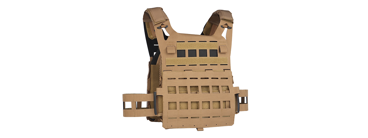 Lightweight SPC Laser Cut Tactical Vest (Color: Coyote Brown)