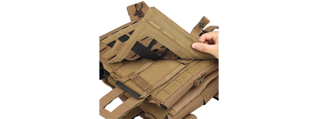 Lightweight SPC Laser Cut Tactical Vest (Color: Coyote Brown) - Click Image to Close