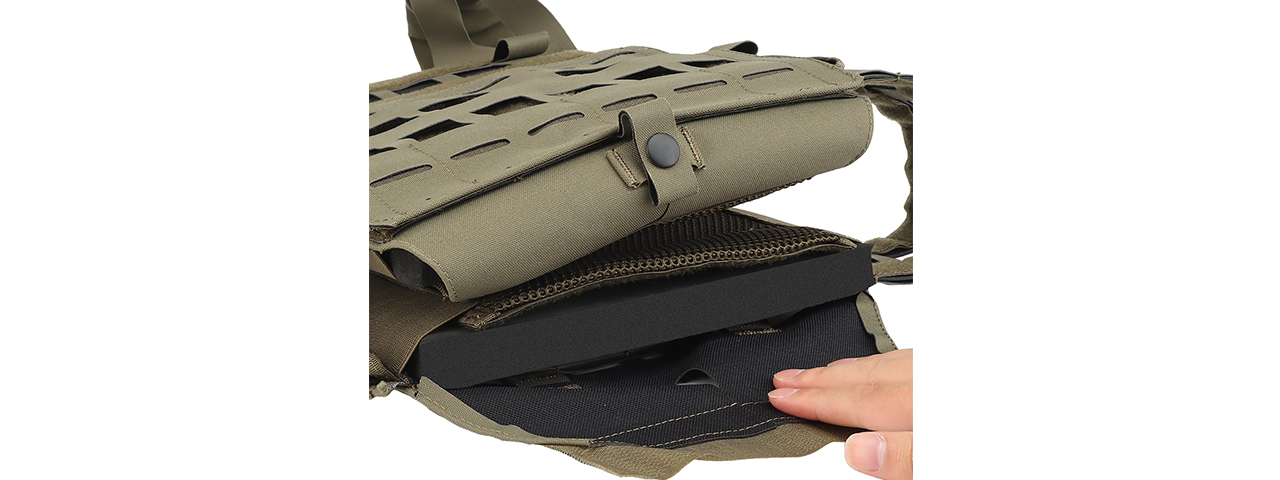 Lightweight SPC Laser Cut Tactical Vest (Color: Ranger Green)