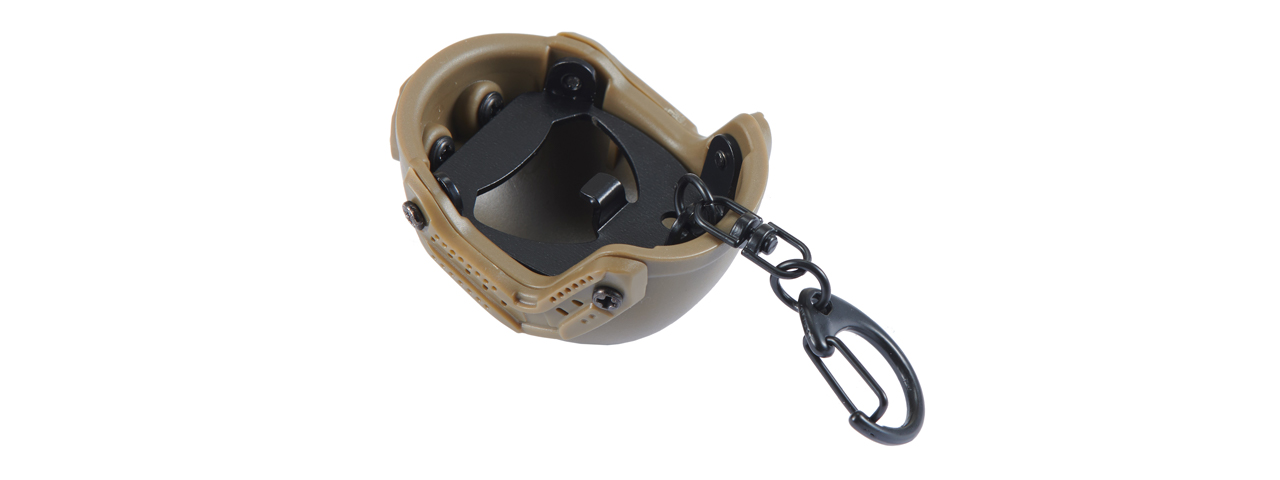 Tactical Detachable Mini Helmet Keychain Bottle Opener (Color: Tan) - Click Image to Close