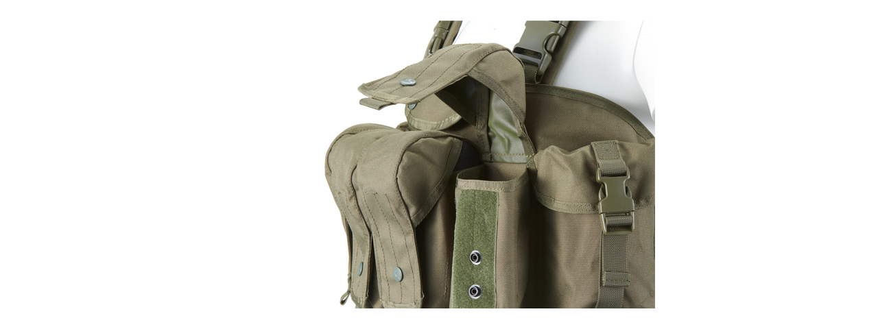 Lancer Tactical Fully Adjustable AK Chest Rig (Color: OD Green) - Click Image to Close