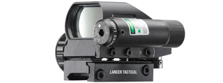 Lancer Tactical 4 Pattern Reticle Reflex Sight w/ Green Laser (Color: Black)