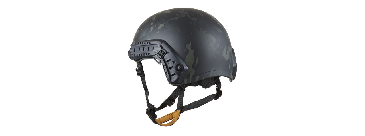 Lancer Tactical Airsoft Ballistic MH Type Helmet (Color: Camo Black) - Click Image to Close