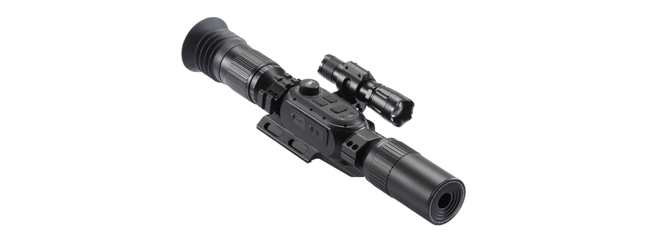 Digital Night Vision 4K HD 3-34x Rifle Scope WIFI Connection with Flashlight (Color: Black) - Click Image to Close