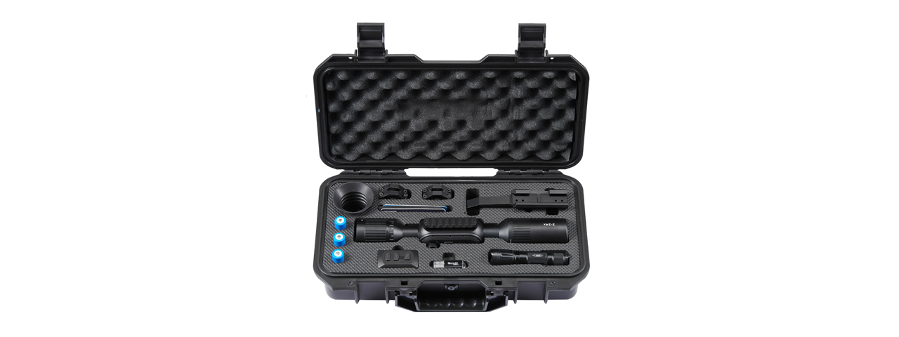 Digital Night Vision 4K HD 3-34x Rifle Scope WIFI Connection with Flashlight (Color: Black)