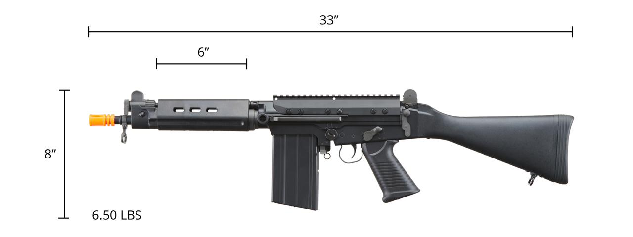 Classic Army DSA Inc. Licensed SA58 Carbine Airsoft AEG Rifle (Color: Black)