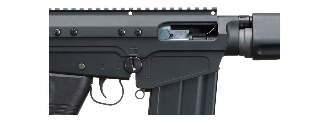 Classic Army DSA Inc. Licensed Full Length SA58 Carbine Airsoft AEG Rifle (Color: Black) - Click Image to Close