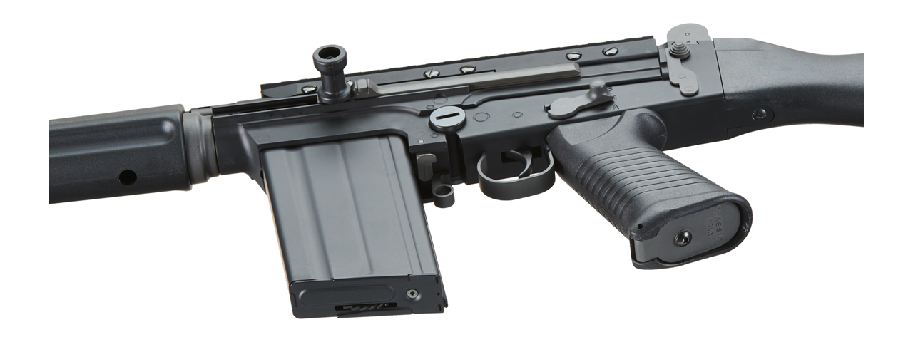 Classic Army DSA Inc. Licensed Full Length SA58 Carbine Airsoft AEG Rifle (Color: Black) - Click Image to Close