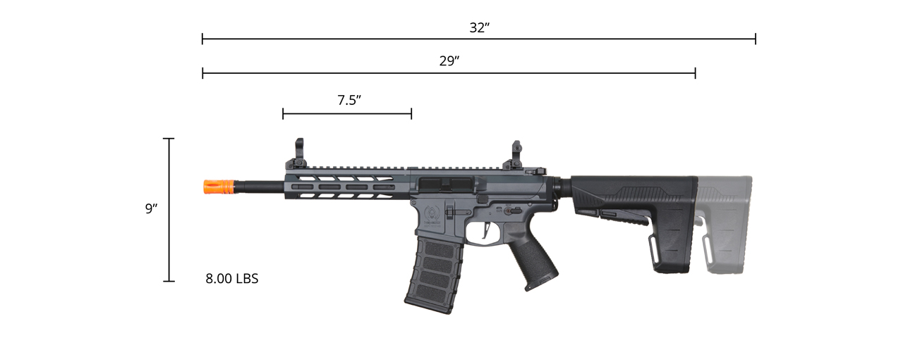 Classic Army DT-4 Double Barrel Airsoft M4 AEG Rifle (Color: Grey) - Click Image to Close