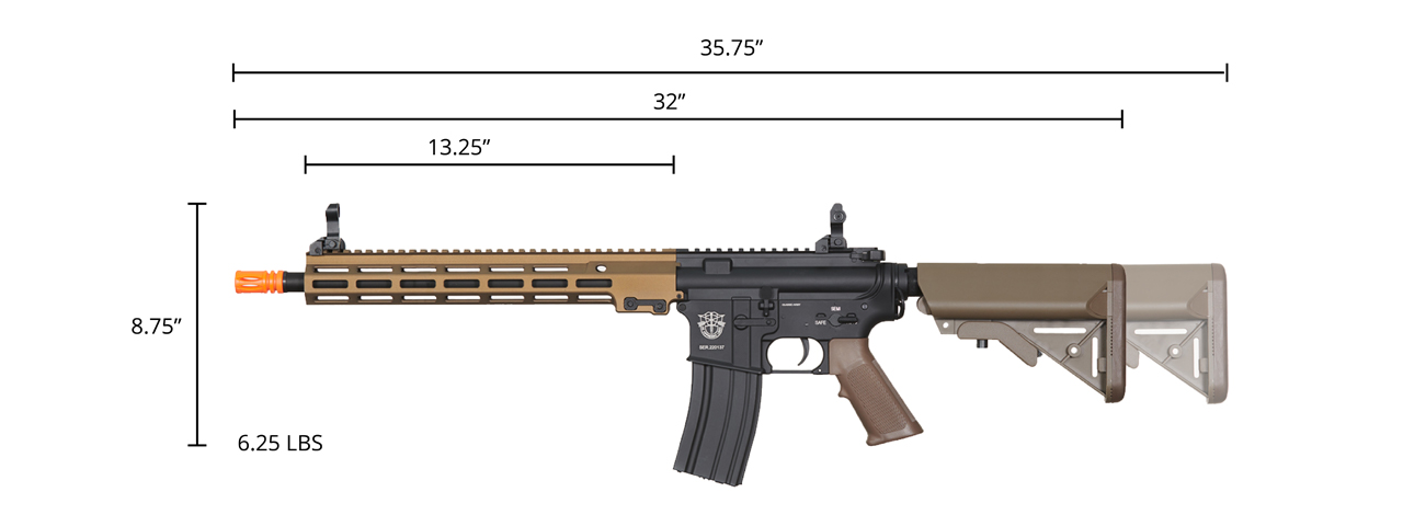 Classic Army 13.5" MK16 ECS Airsoft AEG Rifle (Color: Two-Tone) - Click Image to Close