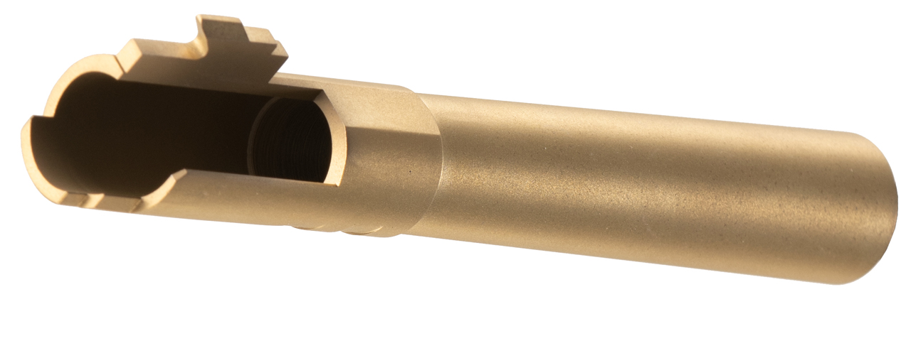 Stainless Steel Threaded Outer Barrel for 5.1 Hi-Capa Pistols (Gold) - Click Image to Close