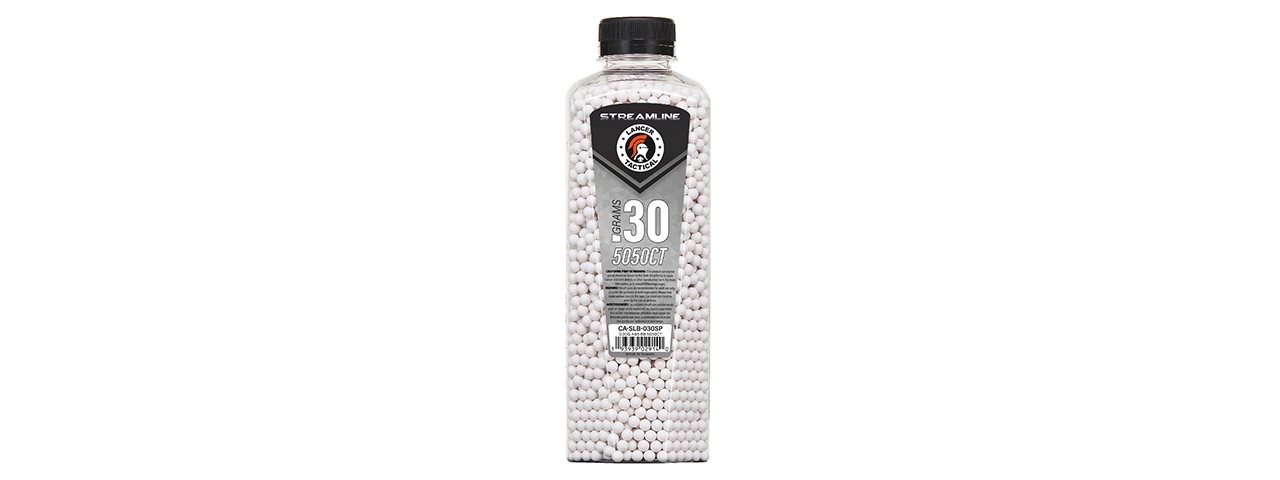 Lancer Tactical 5050 Round 0.30g Streamline Competition Grade BB Bottle (Color: White)