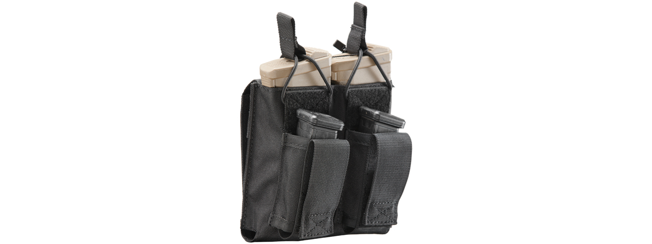 Lancer Tactical Double M4 / Pistol Magazine Pouch (Color: Black)