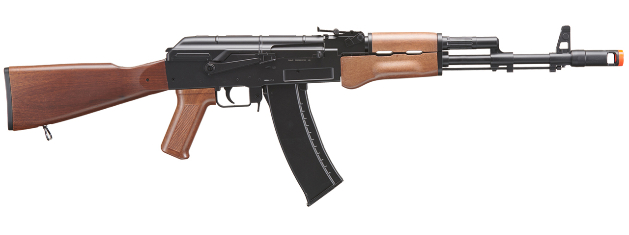 WELLFIRE AIRSOFT POLYMER AK47 AEG RIFLE - BLACK/WOOD - Click Image to Close