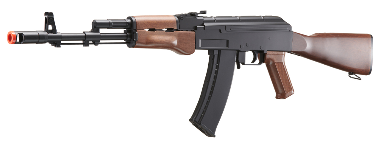 WELLFIRE AIRSOFT POLYMER AK47 AEG RIFLE - BLACK/WOOD - Click Image to Close