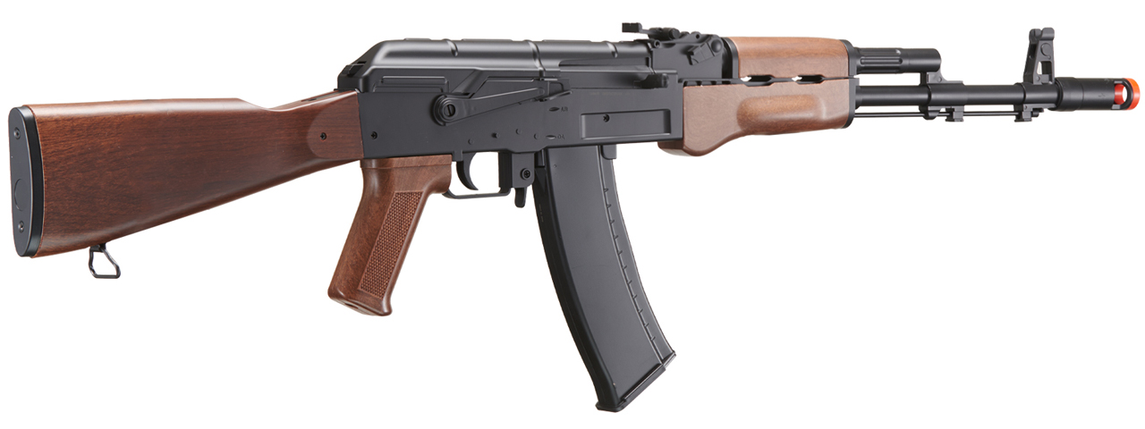 WELLFIRE AIRSOFT POLYMER AK47 AEG RIFLE - BLACK/WOOD