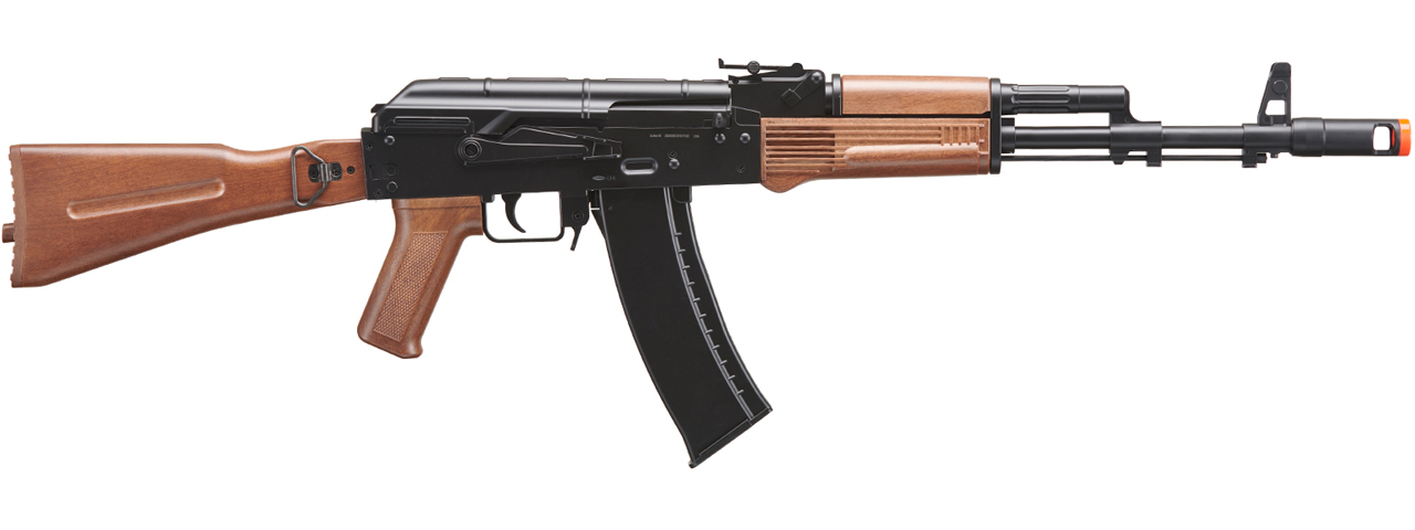 WELL D74 AK-74 PLASTIC GEAR AIRSOFT GUN (COLOR: BLACK & WOOD)