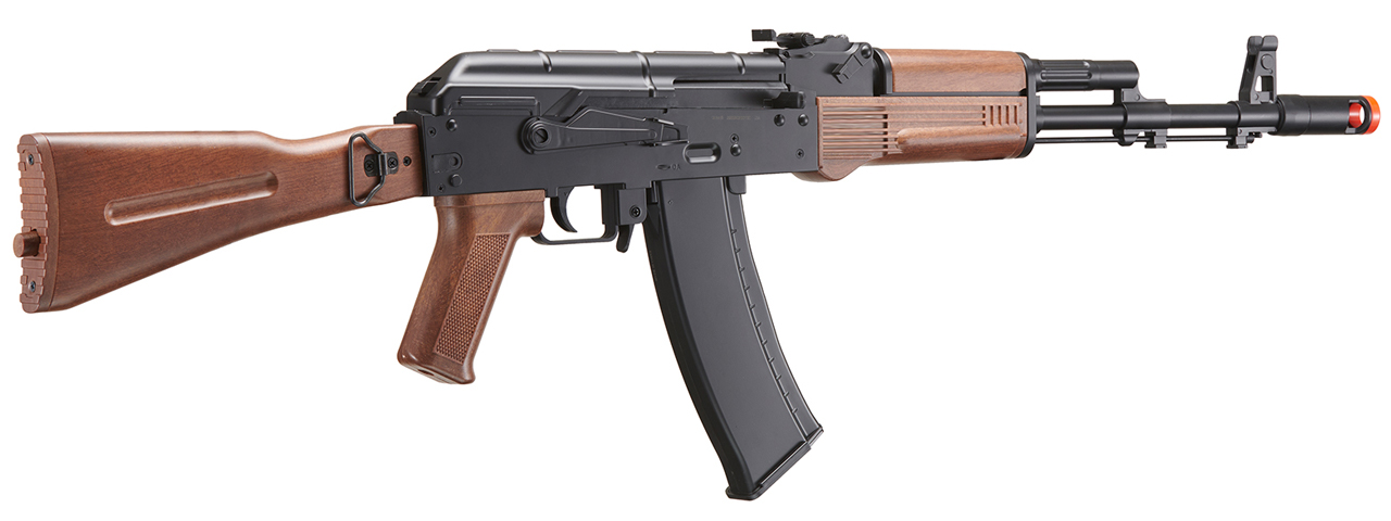 WELL D74 AK-74 PLASTIC GEAR AIRSOFT GUN (COLOR: BLACK & WOOD) - Click Image to Close