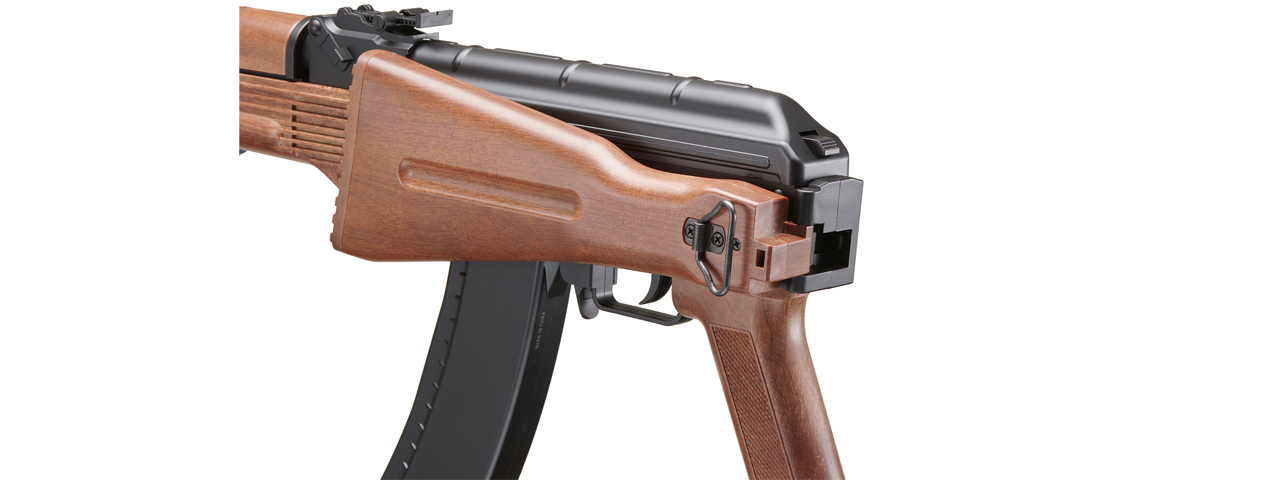 WELL D74 AK-74 PLASTIC GEAR AIRSOFT GUN (COLOR: BLACK & WOOD)