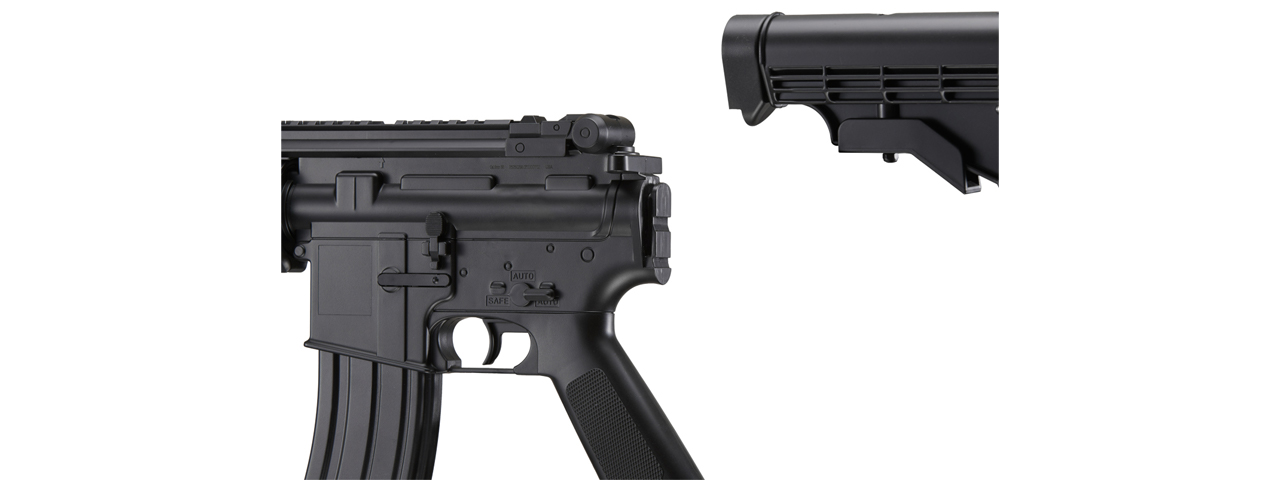 WellFire D96 M4 Carbine Airsoft AEG Rifle w/ Scope and Grip (Color: Black) - Click Image to Close