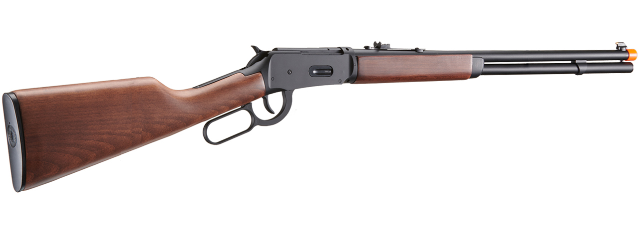 Double Bell M1894 CO2 Powered Lever Action Airsoft Rifle (Color: Black / Wood) - Click Image to Close