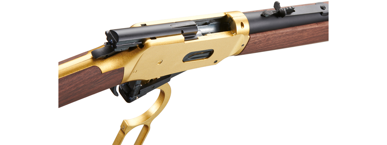 Double Bell M1894 CO2 Powered Lever Action Airsoft Rifle (Color: Gold / Imitation Wood)