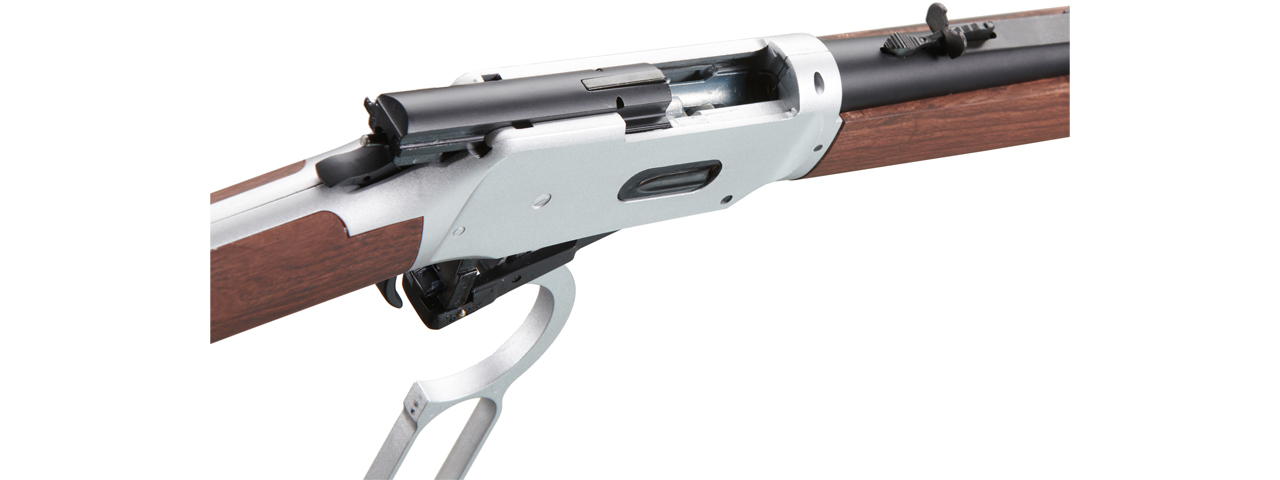 Double Bell M1894 CO2 Powered Lever Action Airsoft Rifle (Color: Silver / Imitation Wood)