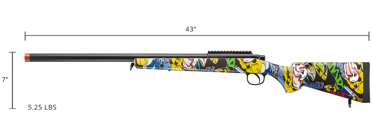 Double Bell VSR-10 Airsoft Bolt Action Sniper Rifle (Color: Graffiti) - Click Image to Close