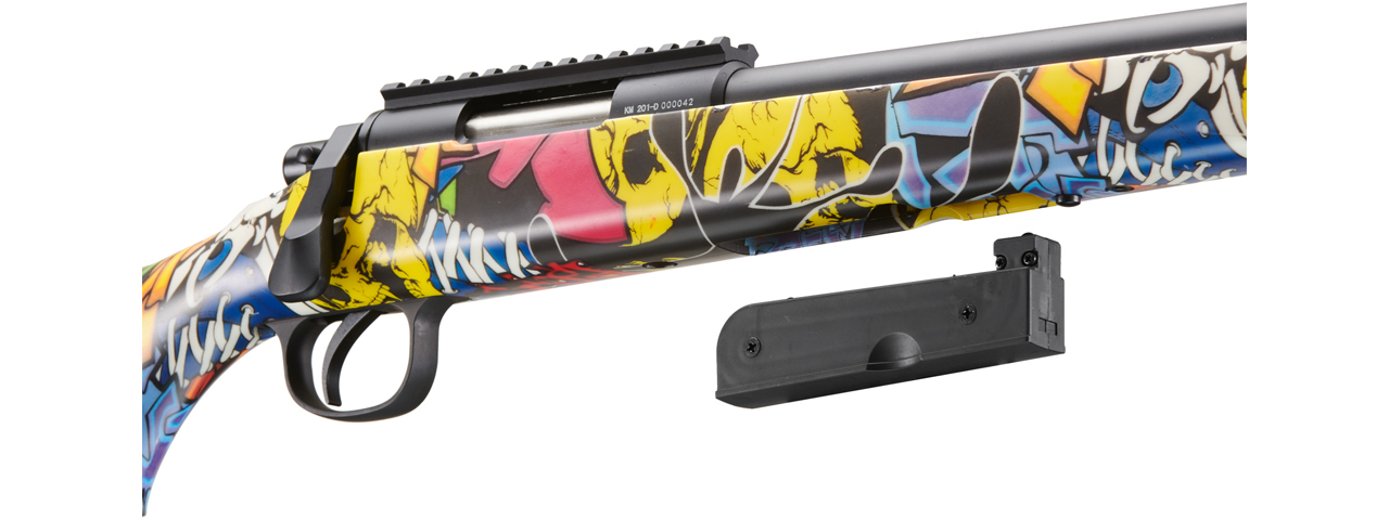 Double Bell VSR-10 Airsoft Bolt Action Sniper Rifle (Color: Graffiti) - Click Image to Close