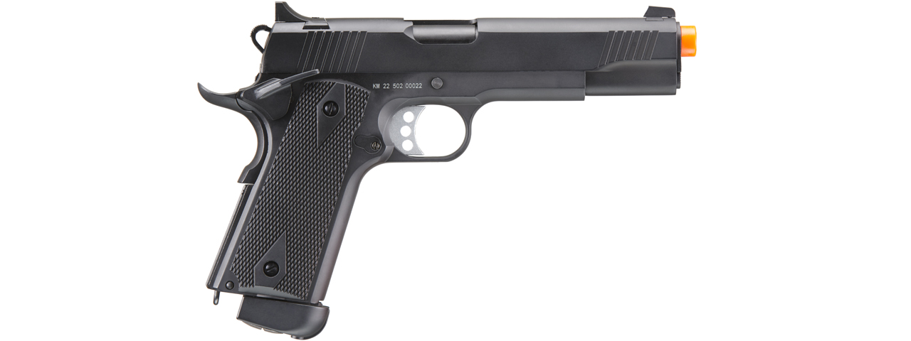 Double Bell Co2 M1911 Blowback Airsoft Pistol w/ Silver Accents (Color: Black) - Click Image to Close