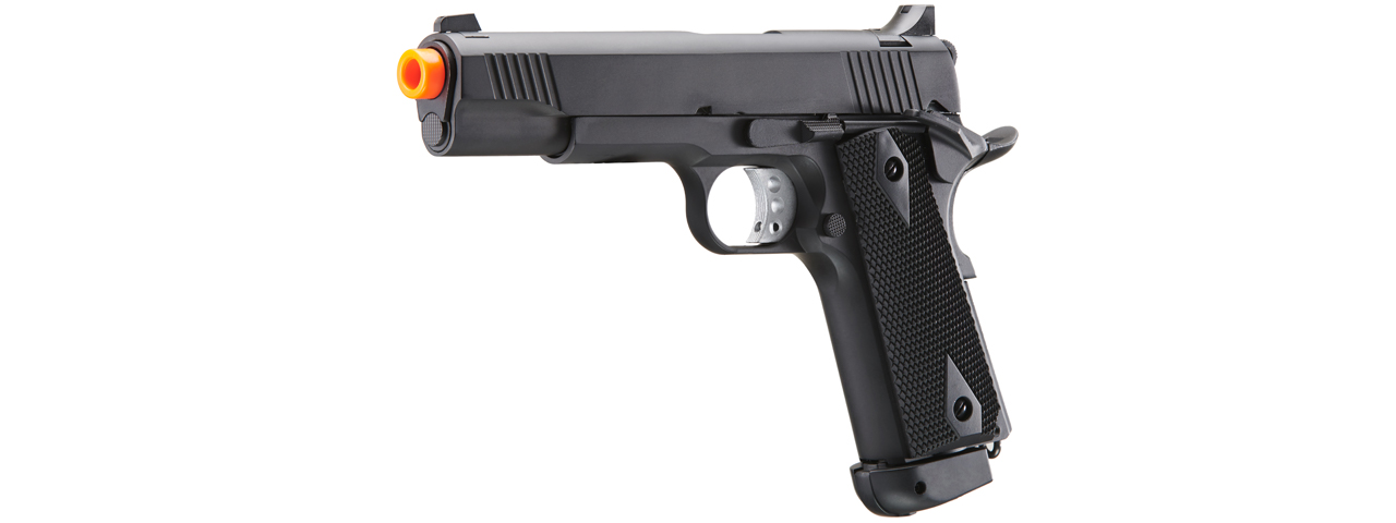 Double Bell Co2 M1911 Blowback Airsoft Pistol w/ Silver Accents (Color: Black) - Click Image to Close