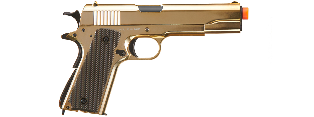 Double Bell Green Gas M1911 GBB Airsoft Pistol Type 1 (Low Velocity) - Gold