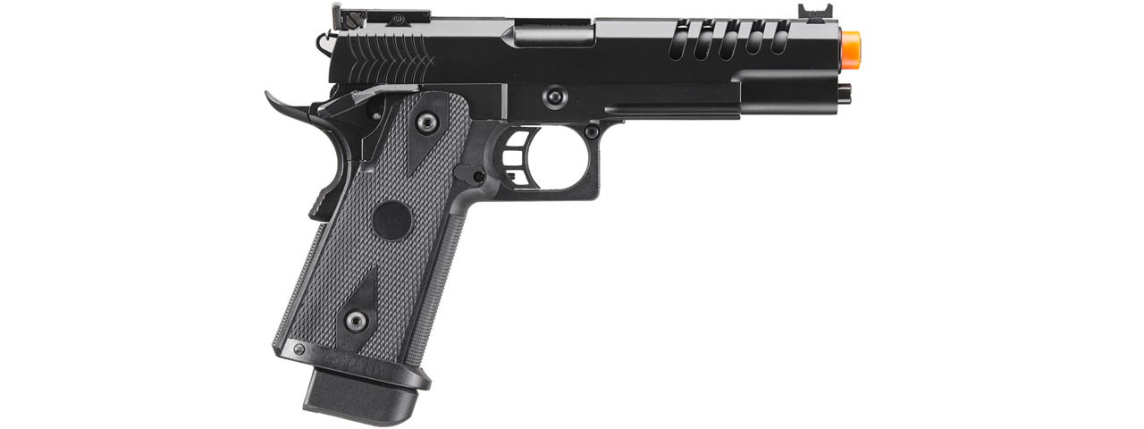 Double Bell Green Gas Hi-Capa 5.1 Gas Blowback Airsoft Pistol (Color: Black) - Click Image to Close