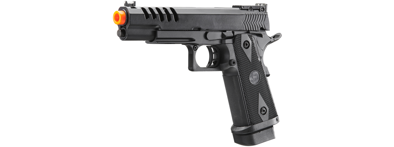 Double Bell Green Gas Hi-Capa 5.1 Gas Blowback Airsoft Pistol (Color: Black) - Click Image to Close
