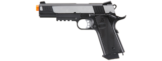 Double Bell M1911 Green Gas Blowback Airsoft Pistol w/ Silver Slide (Color: Black)