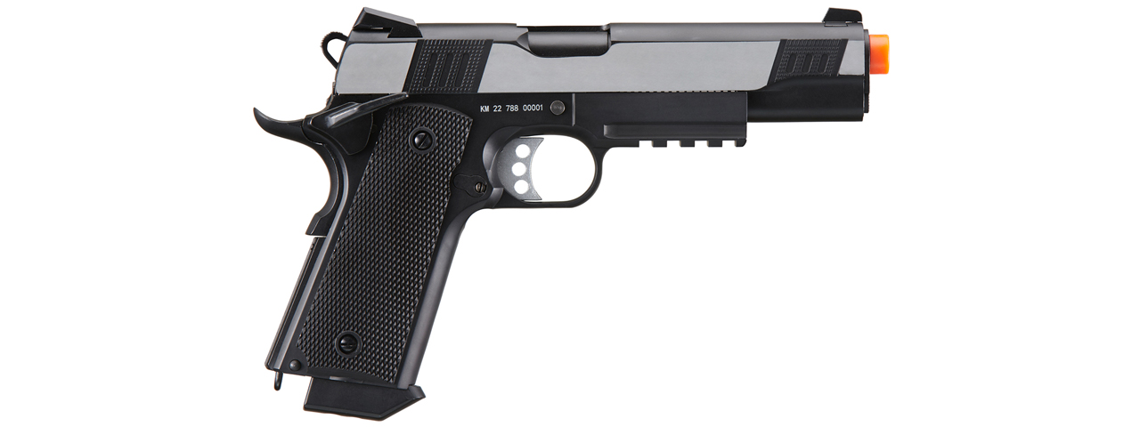 Double Bell M1911 Green Gas Blowback Airsoft Pistol w/ Silver Slide (Color: Black)