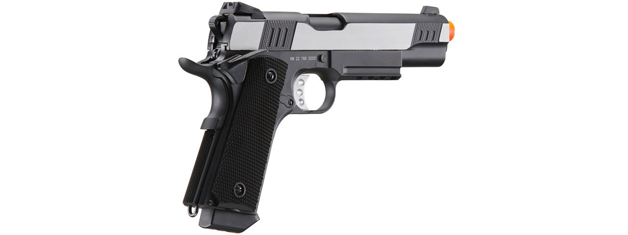 Double Bell M1911 Green Gas Blowback Airsoft Pistol w/ Silver Slide (Color: Black)