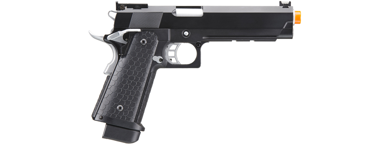 Double Bell Green Gas Hi-Capa 5.1 Gas Blowback Airsoft Pistol w/ Silver Hammer - Click Image to Close