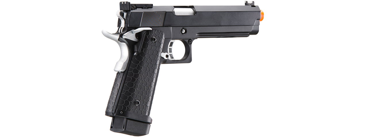 Double Bell Green Gas Hi-Capa 5.1 Gas Blowback Airsoft Pistol w/ Silver Hammer - Click Image to Close
