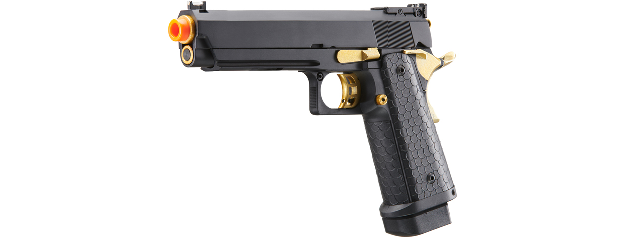 Double Bell Green Gas Hi-Capa 5.1 Gas Blowback Airsoft Pistol w/ Gold Hammer