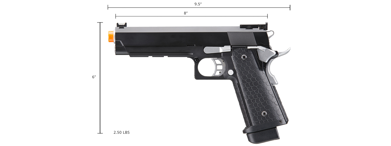 Double Bell Co2 Hi-Capa 5.1 Gas Blowback Airsoft Pistol with Silver Hammer - Click Image to Close