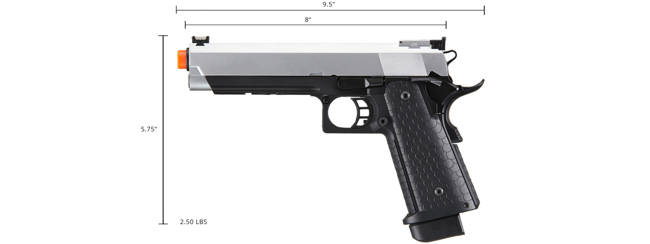 Double Bell Co2 Hi-Capa 5.1 Gas Blowback Airsoft Pistol w/ Silver Slide