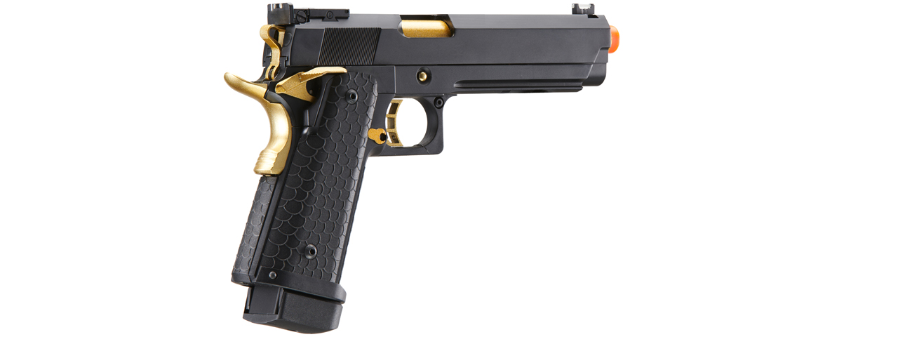 Double Bell Co2 Hi-Capa 5.1 Gas Blowback Pistol with Gold Hammer - Click Image to Close