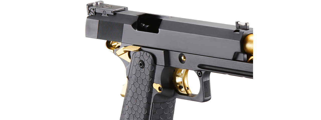 Double Bell Co2 Hi-Capa 5.1 Gas Blowback Pistol with Gold Hammer - Click Image to Close