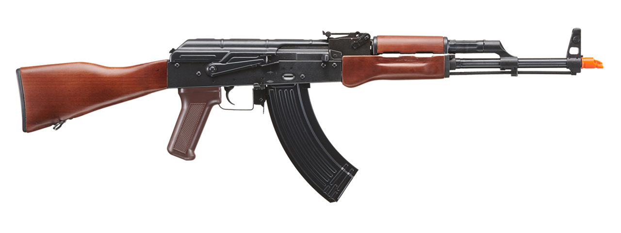 E&L Airsoft New Essential Version AKM Airsoft AEG Rifle w/ Real Wood Furniture (Color: Black) - Click Image to Close