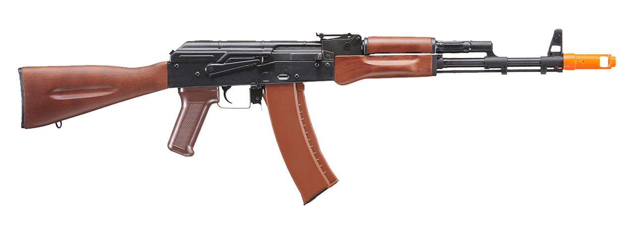 E&L Airsoft New Essential Version AK-74N Airsoft AEG Rifle w/ Real Wood Furniture (Color: Black) - Click Image to Close