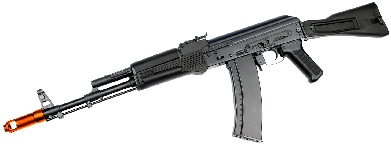 E&L AK74MN Essential Stamped Steel Airsoft AEG w/ Polymer Furniture (Color: Black) - Click Image to Close