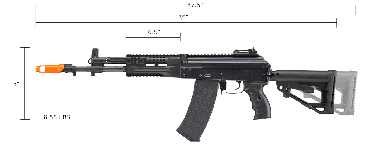 E&L AK-12 RAF Full Metal Airsoft AEG Rifle (Color: Black) - Click Image to Close