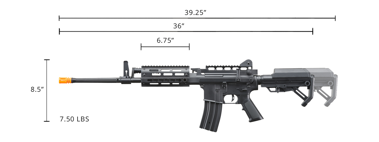 Golden Eagle AR LMG Airsoft Light Machine Gun (Color: Black) - Click Image to Close